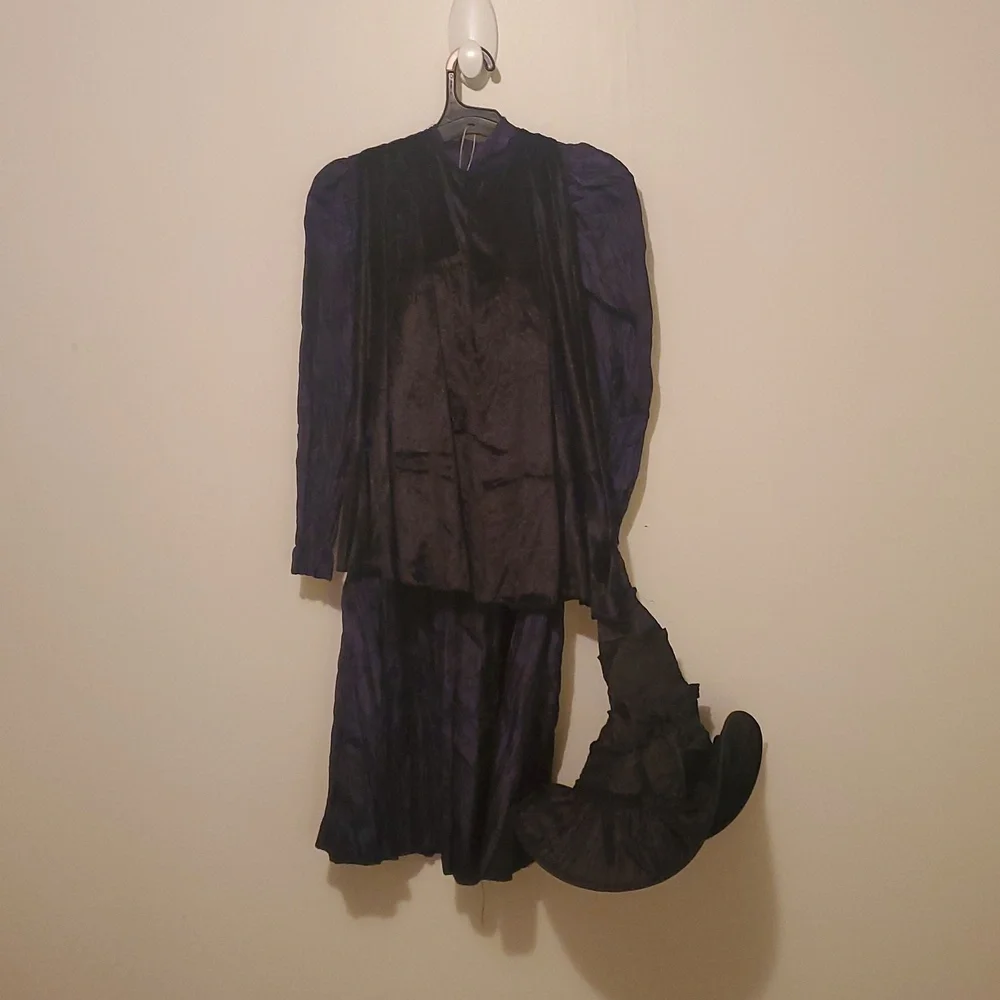 Wicked's Elphaba Deluxe Charming‎ Black and Purple Kids Costume with Hat